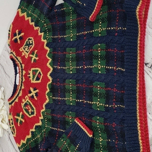 VINTAGE 80s Ashley Hand Knitted Ramie/ Cotton Winter Christmas Sweater EUC - Picture 11 of 12